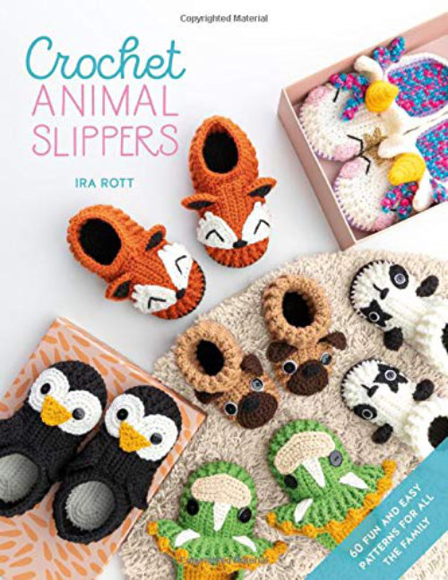 [Book: 'Crochet Animal Slippers' by Ira Rott]