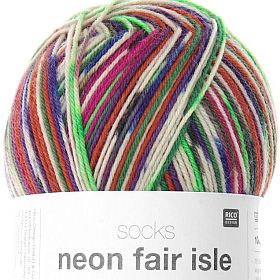 Photo of 'Socks Neon Fair Isle 4-ply' yarn