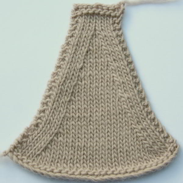 K2Tog-L decrease in single ply yarn